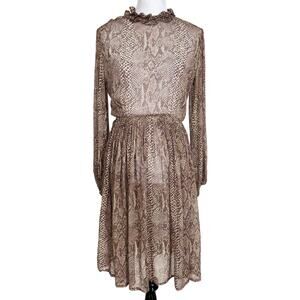 Vintage Tony Ruocco Alper Schwartz Dress Sheer Chiffon Snakeskin Print